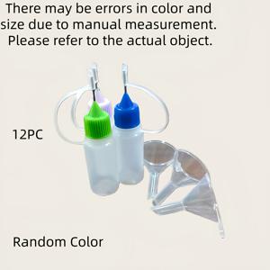 TEMU 12개 정밀 바늘팁 글루 어플리케이터 세트 (미니 깔때기 포함), DIY 공예, 페인팅, 종이 꽃, 아크릴 프로젝트, 공예용 글루, 부드럽고 압축 가능한 병, 아크릴 페인팅 등에 적합|아크릴물감