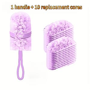 TEMU 매직 정전기 먼지 제거기 - 360° 먼지 제거 도구, 분리형 핸들 포함, 가정용 청소, 책상, 차량, 가구용. 좁은 공간의 먼지, 털, 이물질 제거를 위한 교체 가능한 , 가구 청소,데스크탑 청소,컴팩트 디자인,재사용 가능한 디자인,반려동물 주인,사무직 근로자