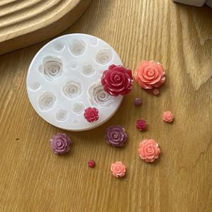 TEMU 다양한 크기의 꽃 모양 레진 클레이 실리콘 몰드 15개 세트, DIY 공예 및 장식용