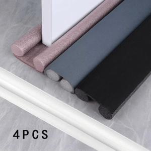TEMU 4개 세트 홈 필수 도어 틈새 방음 스트립, 갈색, 회색, 검정, 흰색 네 가지 색상, 방음 도어 도구, 침실 문 틈새 방풍, 소음 방지, 벌레 차단 스트립