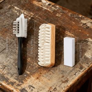 TEMU 다기능 신발 브러쉬 세트 - 양면 신발 클리너 및 말털 브러쉬, 스웨이드 및 누백 신발 광택 도구로 적합, 부드러운 가죽 신발 청소용 극세사 천 포함, 부드러운 신발 관리, 가죽 신발 유지 관리