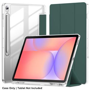 TEMU 삼성 갤럭시 탭 S10 라이트 10.9'' 2025 모델 SM-X400/X406B용 보호 케이스. 투명 아크릴, 구부러짐 방지 디자인, 새로운 하드 쉘, 자동 수면 및 깨우기 기능을 지원하는 필통이 특징입니다.