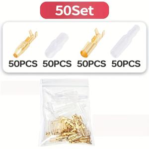 TEMU 200/400개 4.0mm 불릿 커넥터 남녀, 황동 불릿 터미널 커넥터 절연 슬리브 포함, 압착 터미널 커넥터 자동차 전기 커넥터 커넥터 키트