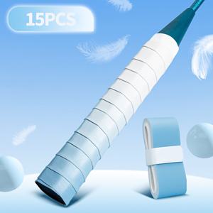 TEMU 15개 그라데이션 컬러 배드민턴 라켓 그립 | 미끄럼 방지, 충격 흡수, 땀 흡수, 테니스 및 낚싯대 손잡이에 적합, 인조 가죽|낚시대