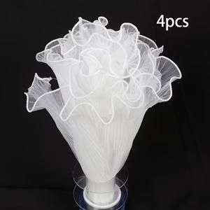 TEMU 4개 우아한 흰색 꽃무늬 주름 투명 물결 모양 부케 랩핑 네트 | 다기능 선물 & 부케 랩핑 용품, 장식용 절단 가능, 공예 도구 & 용품, 꽃꽂이 용품, 꽃 테이프 & 포장 재료