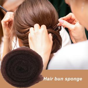 TEMU 70ft 길이 헤어 필러 패드 | 업스타일용 스펀지, 볼륨 묶음 헤어, 여성 및 남성을 위한 즉각적인 푹신한 업스타일, 결혼식, 파티, 축제에 적합, 다크 브라운 나일론