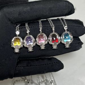 TEMU 매직 스몰 소울 합성 큐빅 지르코니아 목걸이 펜던트 | 로디움 도금 구리, 봄철 데일리룩을 위한 우아한 스타일