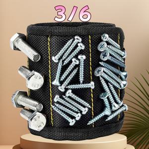 TEMU 3열 5열 자석 손목 밴드 공구 키트 | 나사 및 못 집게용 강력 자석이 있는 패브릭 자석 손목 밴드, 휴대용 전기 기술자 액세서리 파우치