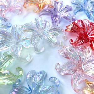 TEMU 32개 37mm 프렌치 아이리스 비즈 | AB 컬러 투명 아크릴 장식 비즈, 꽃 장식 액세서리용 바늘 구멍이 있는 고급 수제 공예 용품 키트, 멀티 컬러 마카롱 그라데이션