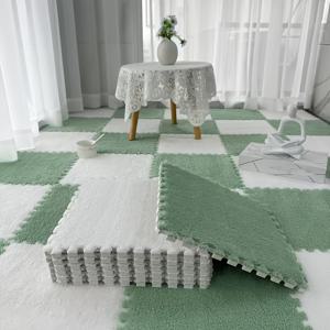 TEMU 20개 인터로킹 카펫 | 플러시 소프트 폼 플레이 매트, 푹신한 카펫, 사각 플러시 퍼즐 바닥 타일, 방 등반 매트, 가정 거실, 침실, 다양한 혼합 색상 옵션으로 제공, 단품 사이즈 30*30cm