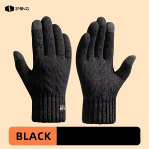 TEMU 남성용 1개 성 미상 기모 안감 두꺼운 장갑 | 2025년 겨울 신상 모델, 터치스크린 호환, 야외 사이클링에 적합, 풀온 클로저, 손세탁 관리