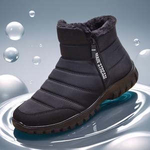 TEMU 남성용 올드 베이징 신발 고품질 보온 플러시 두꺼운 미끄럼 방지 겨울용 원 페달 아빠 스노우 부츠