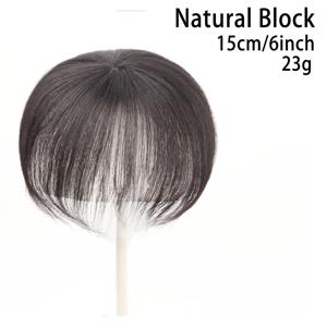 TEMU 6X6 인모 토퍼 | 가볍고 통기성이 좋은 심리스 라운드 헤어피스, 흰머리 커버용