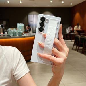 TEMU 삼성 갤럭시 Z 폴드 7 Z 폴드 6 호환 폴더블 폰 케이스, 손목 스트랩 내장 안티드롭 미드프레임 풀커버 하드 케이스, 삼성 Z 폴드 5 호환 투인원 폴더블 폰 케이스|핸드폰스트랩