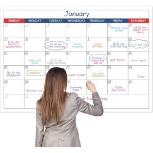 TEMU 벽걸이용 드라이 이레이스 캘린더 - 날짜 없는 1개월 벽걸이 캘린더, 40'' X 23.62'', 지우개 가능 & 재사용 가능 라미네이트 캘린더, 8개의 라운드 스티커 포함, 사무실, 학교, 가정용 넉넉한 공간의 대형 캘린더