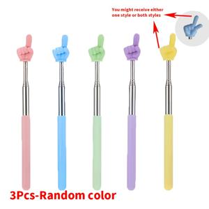 TEMU 3개입 수납형 손가락 포인터 스틱-미니 손 모양 신축식 교사용 포인터, 교실, 및 사무용품을 위한 파스텔 디자인