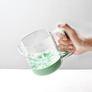 TEMU 멀티 컵형 반자동 거품기 계란 우유 믹서 홈카페 베이킹 기계 깊어진 컵 높이 명확한 눈금 거품 필터 포함