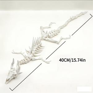 TEMU 포즈 가능한 관절형 드래곤 척추 물고기 장식 - 유연한 움직이는 척추, 조절 불필요, 흰색 내구성 플라스틱, 수족관 장식용, 드래곤 테마 디스플레이, 실내/야외 사용 가능, 물고기용, 수족관용