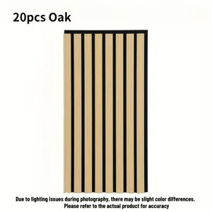 TEMU 다크 월넛 อะคู스틱 패널 20개, 두꺼운 목재 베니어 및 펠트 뒷면 - 스튜디오, 녹음실, 피아노실, 벽, 천장용 고강도 방음 패널, 사무실, 침실, 거실용