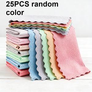 TEMU 25개입 매직 클리닝 천 - 스트리크 프리 재사용 가능 마이크로파이버 천, 유리, 거울, 스크린, 자동차 청소용 - 스트리크 프리 텍스처, 휴대폰, TV, 접시 표면용 - 가정 및 자동차용 (25개입)