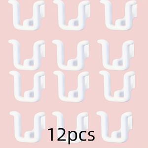 TEMU 12개입 흰색, 파란색, 분홍색 선택 가능 | 튼튼한 레진 네일 프리 현관 슬리퍼 걸이 | 현관, 옷장, 발코니 다용도 수납 | 간편하고 보이지 않는 핏, 편리한 후크, 다용도 후크