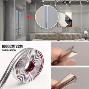 TEMU 1롤 고급 메탈 마감 광택 코너 트림 | 10m 자가 점착 비닐 엣지 보호대, 방수, 스크래치 방지, 쉬운 부착 및 제거, 문, 창문, 조리대, 코너, 가구, 배경 벽 장식에 적합, 접이식 코너 트림