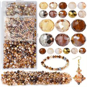 TEMU 유리 비즈 키트: DIY 보석 액세서리용 4/6/8mm 플랫 비즈 세트 - 귀걸이, 팔찌, 목걸이, 그라데이션 컬렉션