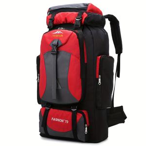 TEMU 1개 대용량 70L 남녀공용 하이킹 백팩 - 헤비듀티 아웃도어 캠핑 백팩, 경량 디자인, 조절 가능한 어깨끈, 버클 잠금, 내구성 나일론 소재, 여행, 하이킹, 트레킹, 등산용 백팩