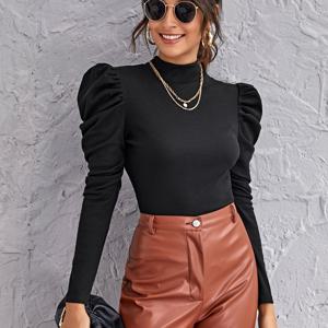 TEMU Clasi'S 트루 칼라 턱받이 슬리브 탑