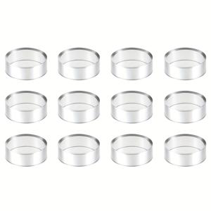 TEMU 12개입 1.25인치 투명 아크릴 스피어 디스플레이 스탠드 - 클래식 라운드 플라스틱 링 스탠드, 야구공·장식용 달걀·수정볼 장식용 - 다목적 홈&오피스 데코, 전기 불필요, 스포츠 테마 디자인, 세련된 외관, 컴팩트한 사이즈