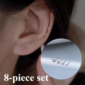 TEMU 8가지 심플하고 세련된 귀걸이, 알러지 방지 여성 트렌디 케어 귀걸이, 주얼리 선물 세트|귀걸이