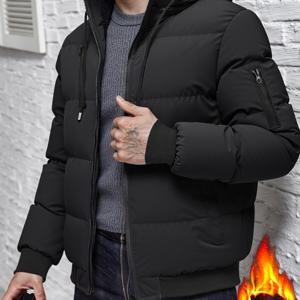 TEMU 겨울 플러시 후드 자켓 두꺼운 보온 후드 자켓 캐주얼 아웃도어 자켓 솔리드 컬러 지퍼 플러시 두께감