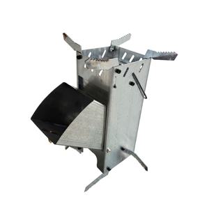 TEMU 야외 접이식 나무 스토브 | 캠핑, 요리, 여행용 보온, 피크닉 BBQ용 탄소강 로켓 스토브 - 장작/석탄 호환