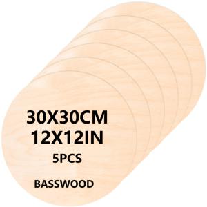 TEMU 대형 나무 원형 디스크 5개 세트, 크기 12인치, 무도색 나무, 공예 및 파티 장식에 적합 - 할로윈, 크리스마스, 결혼식 및 축제 홈 데코에 적합, 크리스마스 시즌에 이상적