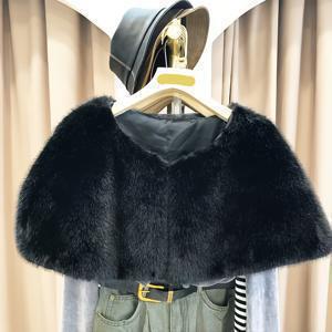 TEMU 여성용 우아한 소프트 인조 모피 숄 케이프 | 따뜻한 방풍 단색 고급 랩, 가을 겨울용, 다용도 패션 액세서리 (결혼식 및 공식 행사용), 이브닝 케이프 슬리브 숄, 웨딩 아우터