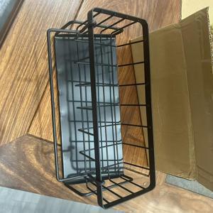 TEMU 카본 스틸 싱크대 보관 바구니 - 주방, 욕실 및 야외용 헤비듀티 공간절약형 정리함 - 스펀지, 브러시, 수건을 위한 컴팩트 싱크대 옆 홀더 - 싱크대 액세서리용 카본 스틸 정리함