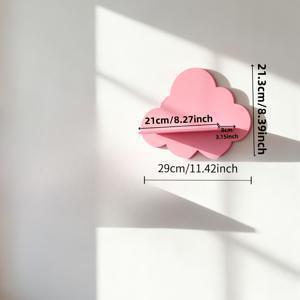 TEMU 1개 노르딕 스타일 구름 벽선반, 나무 벽 장식 선반, 스타일 스터디룸, 거실 수납 선반, 다기능 수납 선반