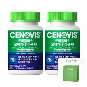 세노비스 트리플러스 멀티비타민 오메가3 이뮨 남성 80캡슐, 2개 + 쇼핑백