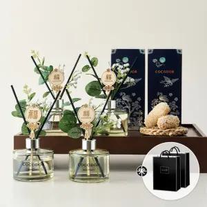 [2개 + 2개] 코코도르 전통 디퓨저 200ml X 4개 쇼핑백 포함 실내방향제 전통선물 집들이선물