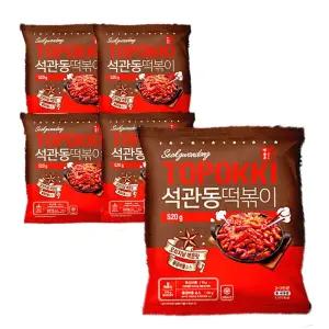 석관동 떡볶이 오리지널 매운맛, 520g, 5개