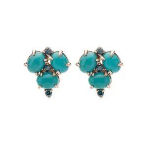 [도로시] 14k 앙상블 터키석 다이아몬드 귀걸이(천연석)