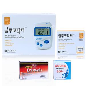 글루코닥터 혈당측정기[시험지 100매+침|솜100매]