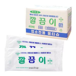 업소용물티슈 깔끔이 평판형 400매 일회용 식당용