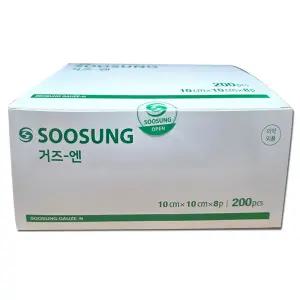 수성거즈-엔 10cmx10cmx8겹x200매 접은거즈 에스3호 탈지면