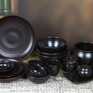 향토 옹기 시리즈/업소용 식당용 공기 대접 식기 접시 찬기 그릇 면기 뚝배기