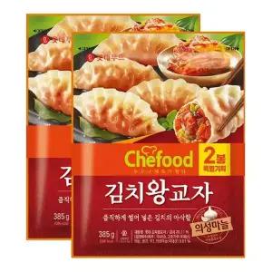 롯데푸드 쉐푸드 김치 왕교자 385g+385g