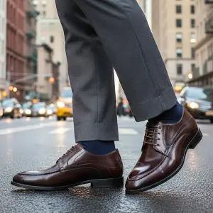 [한정판매] MD-S17 유니크끈 소가죽 남성구두 정장화 로퍼 키높이 면접 예식구두