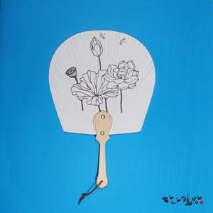 민화도안부채|연화도 잠자리 |편부채|민화부채