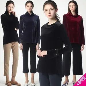 [르오트][홈쇼핑방송/르오트(LeOT)] 앨리스 코지 데일리 벨벳 블라우스 (4종택일)-사이즈 55~99다양