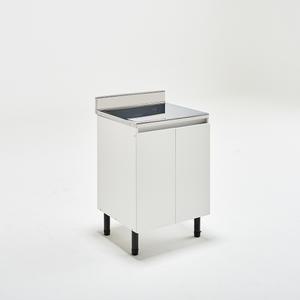 유코스 완제품 주방 사무실 원룸 탕비실 스텐 상판 보급형 싱크대 - 600 조리대 화이트